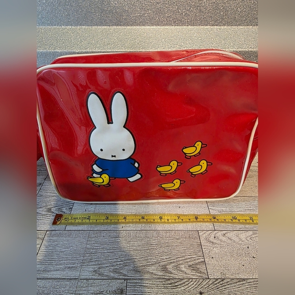 Red Bag with Cartoon Character and Yellow Ducks